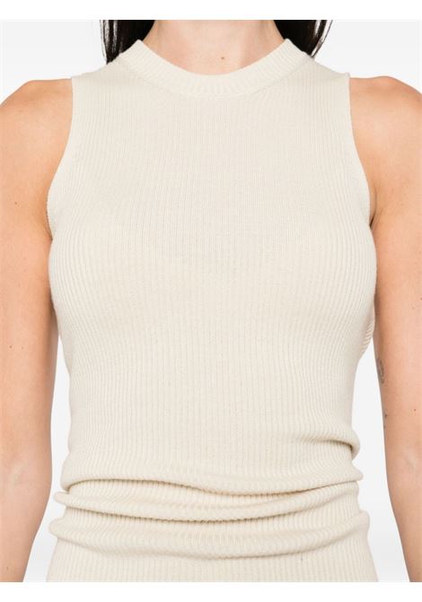 White ribbed sleeveless top Rick owens - women RICK OWENS | RP02E4635RIBM21